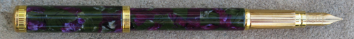 WATERMANs LADY AGATHE IN PURPLE and GREEN-GRREY MARBLE WITH MATCHING CARRYING CASE